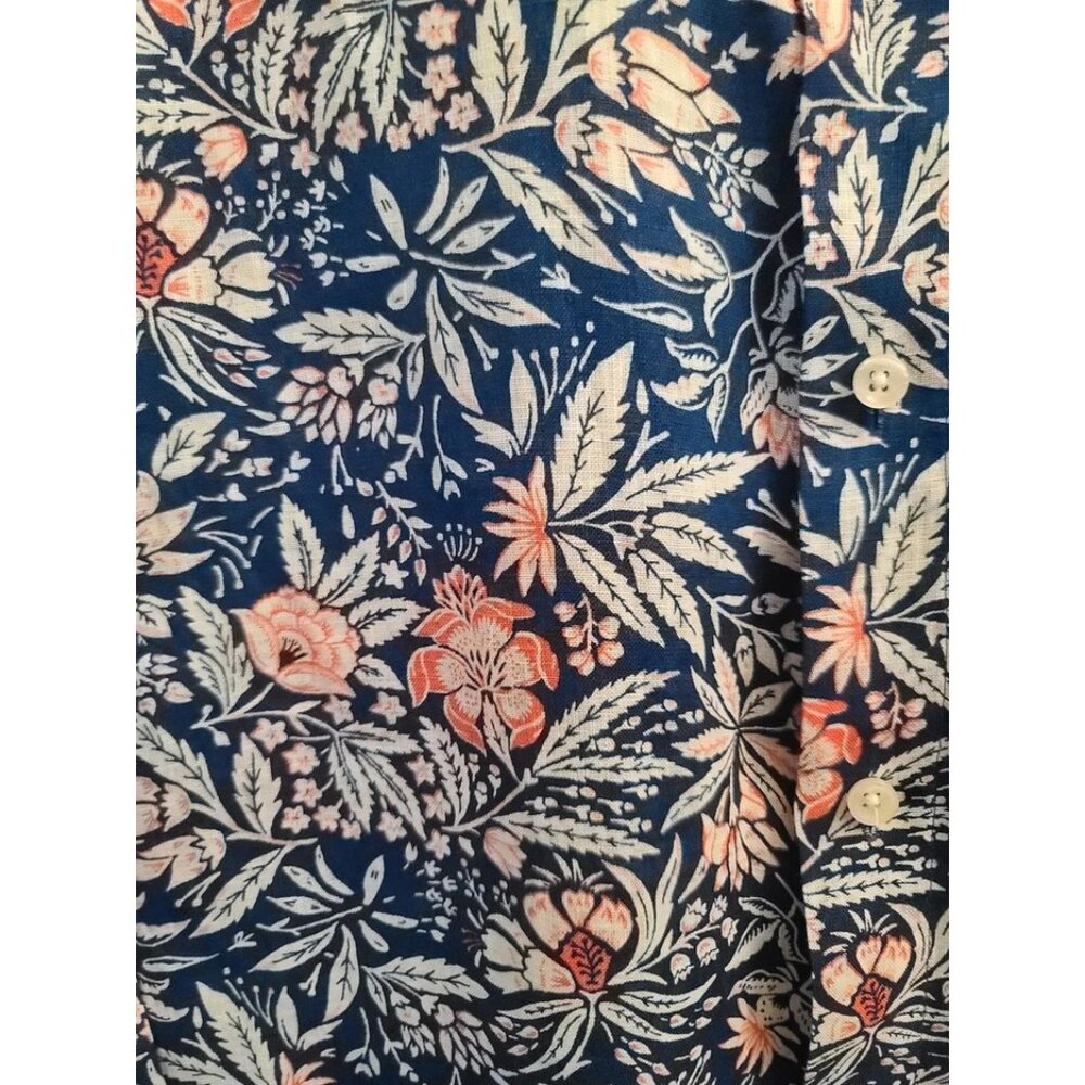 Club Room Mens Terra Regular Fit Floral Print Button Down Shirt Blue Size XL NWT - Picture 5 of 8